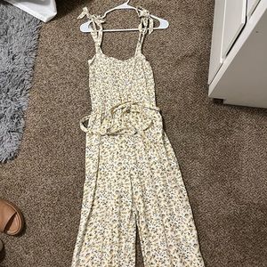 Yellow flower print Abercrombie jumpsuit